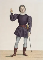 フレデリック・ルメートル（1800-76）、テアトル・ド・ラ・ポルト・サン・マルタンにおけるウォルター・スコット（1771-1832）作「ラ・フィアンセ・ド・ラメルムール」のエドガール役