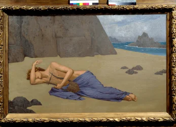 オルフェの嘆き アレクサンドル・セオン（1855-1917）の絵画 1896年。薄暗い。0.73 x 1.16 m オルセー美術館、パリ
