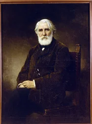 Ivan Tourgueniev - 作者 Ivan S. Turgenev (1818-1883) の肖像 - Peinture de Alexei Alexeyevich Harlamov (1840-1922) - 1875 - キャンバスに油彩 - 144x108 - 国立ロシア美術館、サンクトペテルブルク