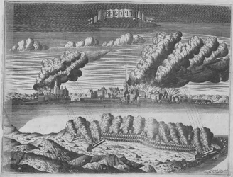 1710 年 6 月 13 日、1715 年 6 月 13 日のヴィボー包囲戦の様子