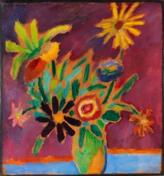 カラフルな花、1915 年。