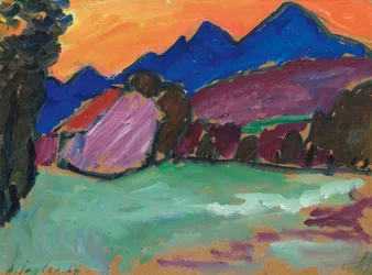 赤い夕べ - 青い山脈、c。 1910年。