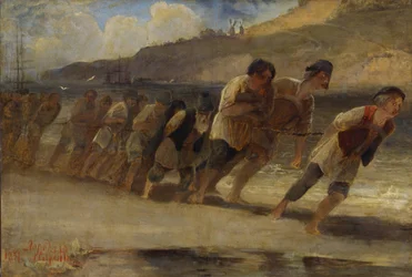 ヴォルガ川のバーラック、1871 年。