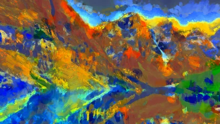 風景の様々な色,2020,(ミクストメディア)