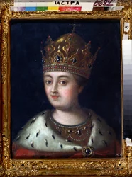 摂政ソフィア アレクセーエフナ (1657-1704) の肖像 (摂政ソフィア アレクセーエフナの肖像)。 Alexei Petrovich Antropov (1716-1795) による絵画。 キャンバスに油彩、51.5 x 42.2 cm