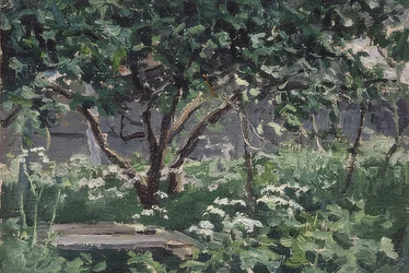 庭の一角。 1900-10