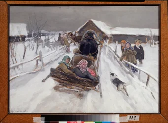 ざんげ節の間の運転 - アレクセイ・ステパノビッチ・ステパノフ（1858-1923）による絵画、キャンバスに油彩