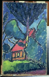風景、c.1910（段ボールに油彩）