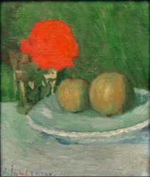 林檎と薔薇のある静物画
