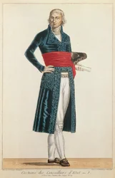 国会議員の制服、c.1804-10（カラー彫刻）