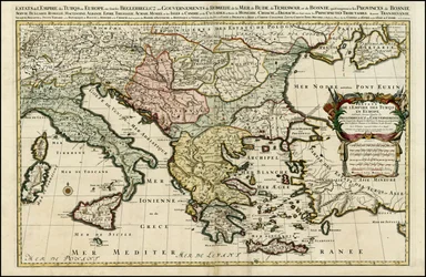 1692年、ユベール・ジャイヨによるヨーロッパにおけるトルコ帝国の地図