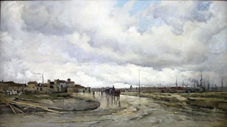 フランス語：Les abords du bassin du Lazaret.