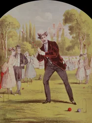 楽譜カバーfor Croquet：Tempo Schottische、Lawreen and Davis、1870 color litho