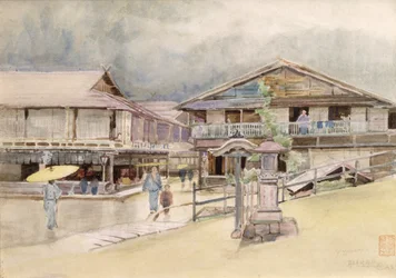湯本での雨の日、1889年