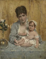 母と子、1875-80年頃