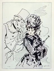 アスファルトでは、Les Parisiennes、c.1870からのイラスト