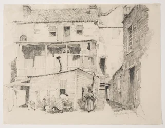 チャールスタウンの月曜日の朝、1877-1922年頃（鉛筆画）