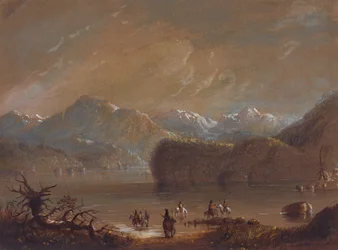 湖、ウインドリバー山脈、1837年頃（紙に水彩）