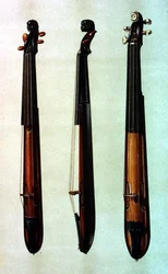 アントニオ・ストラディヴァリウス（c.1644-1737）のソルディーノ（1717年）、「楽器」より（カラーリトグラフ