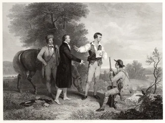 アッシャー・B・デュランド後のアンドレ少佐の捕獲、1846年頃（彫刻）