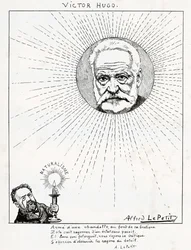 ヴィクトル・ユーゴーとエミール・ゾラの風刺画 1875-1880年頃（エングレーヴィング