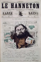 ギュスターヴクールベ、雑誌「ルハネトン」の表紙イラスト、1867年6月13日