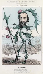 Le Thistle：P.Tirardに関する風刺画 - 1871年3月30日の「今日の花、果物、野菜」の写真