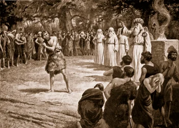 ドルイドが正義を分担する「ハッチンソンのイギリス国民の物語」の挿絵、1920年頃