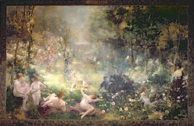 人生の喜び：花、女性、音楽（壁画）