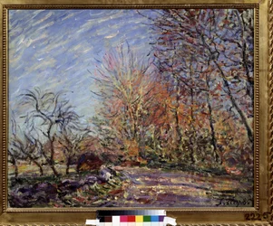 ""A la lisiere de la foret de Fontainebleau"" (フォンテーヌブローの森の端) アルフレッド・シスレー作 (1839-1899) 1855年 (印象派) プーシキン美術館、モスクワ