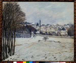 La neige a Marly アルフレッド・シスレー(1839-1899)の絵画 1875 Sun.0,46x0,56 m パリ、オルセー美術館