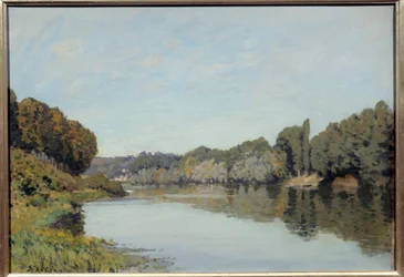 ブージヴァルの海辺アルフレッド・シスレー（1839-1899）の絵画