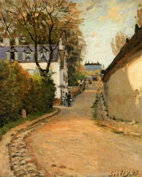 Rue de la Princesse、Louveciennes、北向き、1873年頃（キャンバスに油彩）