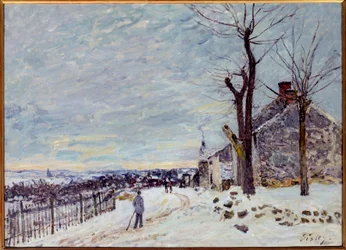 Veneux-Nadon (Veneux Nadon en Seine et Marne)の雪景色。アルフレッド・シスレー（1839 - 1899）の絵画