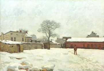 雪の中、Marlyle-Roiの農場