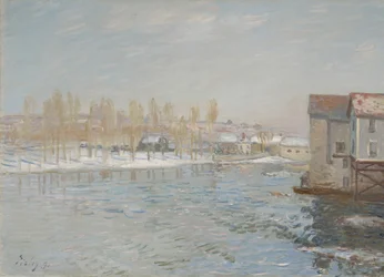 The Loing and the Mills of Moret、Snow Effect、1891