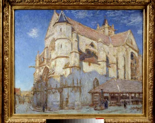モレの教会（Moret-sur-LoingまたはMoret sur Loing）。アルフレッド・シスレー（1839-1899）による絵画