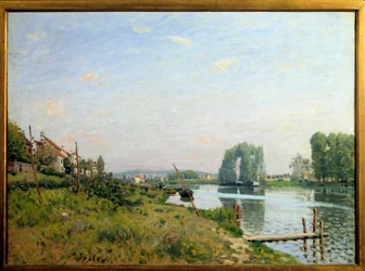 サン・ドニ島の眺め アルフレッド・シスレー（1839-1899）による絵画 1872年 日。0.5x0.65 m パリ、オルセー美術館