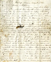 1861年8月3日、スティーブンへの手紙（アルフレッド・ワーナー）。