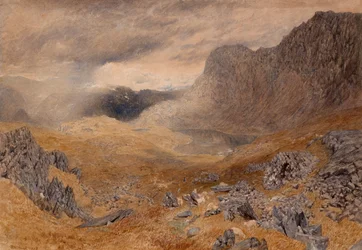 登る影（水彩）