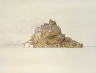サンズのモン・サン・ミッシェルc。 1876（グラファイトの上に水彩、紙に）