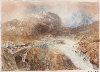 Nant Frangon（紙に鉛筆と水彩（ボードに貼り付け））