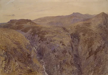 ウェールズの風景、1858（紙に水彩）