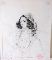 ジョージサンド（1804-76）スカーフを着用、1833