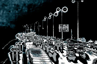 Northbound, 2016（手描きリペイント写真）