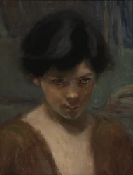 少年の頭を研究します。