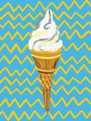 鮮やかなアイスクリームコーン