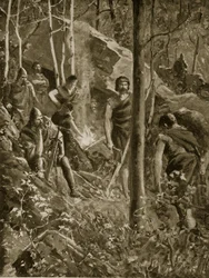 無法者としてのブライアン・ボル、「ハッチンソンのイギリス国民の物語」のイラスト、1920年頃（リソ）