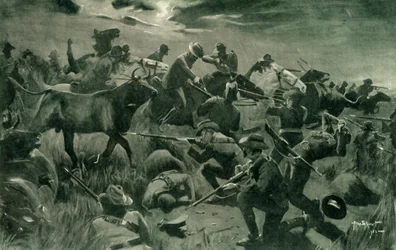 「1902 年 2 月 25 日、ホルスプロイトでのニュージーランド人による見事な防御」、1902 年。
