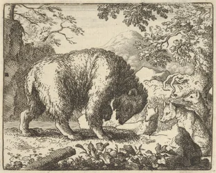 レナードはクマに、ハチミツが見つかる場所に連れて行くと約束する, 1650-75.